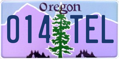 OR license plate 014TEL