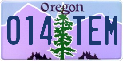 OR license plate 014TEM