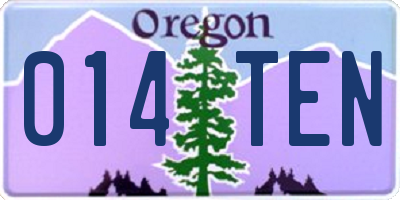 OR license plate 014TEN
