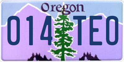 OR license plate 014TEO