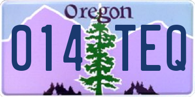 OR license plate 014TEQ