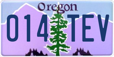 OR license plate 014TEV