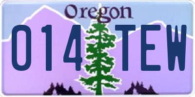 OR license plate 014TEW