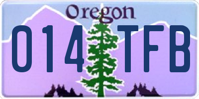 OR license plate 014TFB
