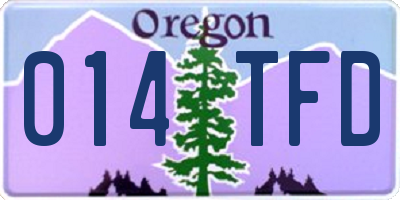 OR license plate 014TFD