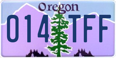 OR license plate 014TFF