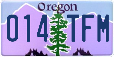 OR license plate 014TFM