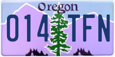 OR license plate 014TFN