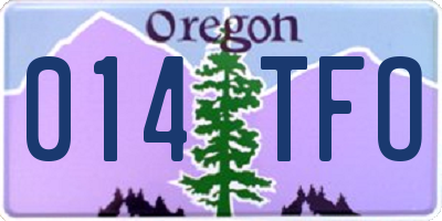 OR license plate 014TFO
