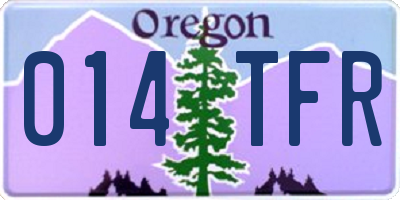 OR license plate 014TFR