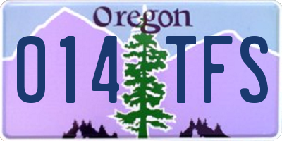 OR license plate 014TFS
