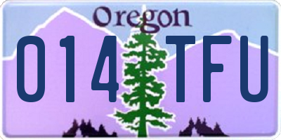 OR license plate 014TFU