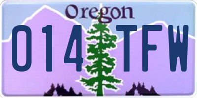 OR license plate 014TFW