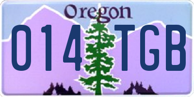 OR license plate 014TGB