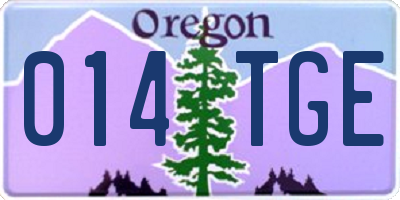 OR license plate 014TGE
