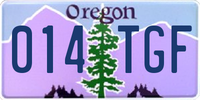 OR license plate 014TGF