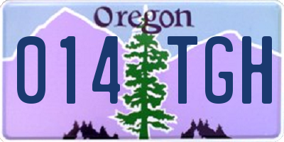 OR license plate 014TGH