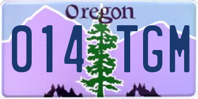OR license plate 014TGM