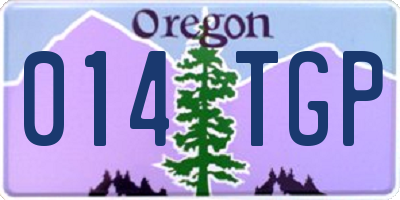 OR license plate 014TGP