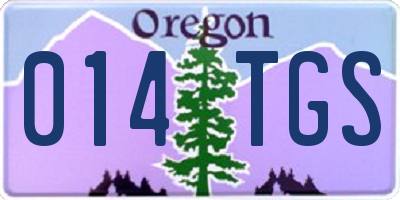 OR license plate 014TGS
