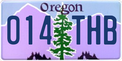 OR license plate 014THB