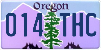 OR license plate 014THC