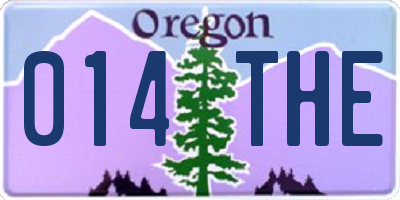 OR license plate 014THE