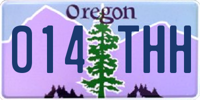 OR license plate 014THH