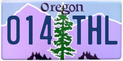 OR license plate 014THL