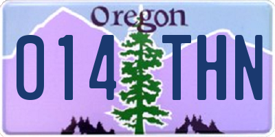 OR license plate 014THN