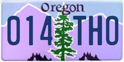 OR license plate 014THO