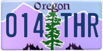 OR license plate 014THR