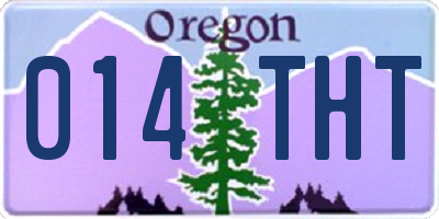 OR license plate 014THT