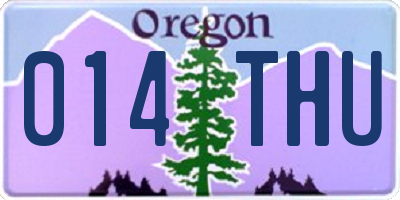 OR license plate 014THU