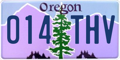 OR license plate 014THV