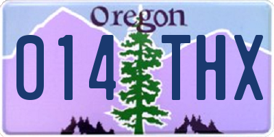 OR license plate 014THX