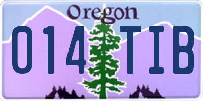 OR license plate 014TIB