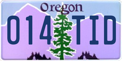 OR license plate 014TID