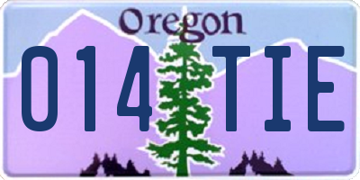 OR license plate 014TIE