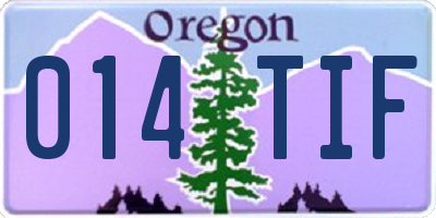 OR license plate 014TIF