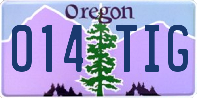 OR license plate 014TIG