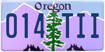 OR license plate 014TII