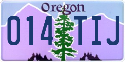 OR license plate 014TIJ