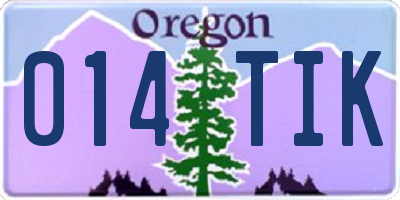 OR license plate 014TIK