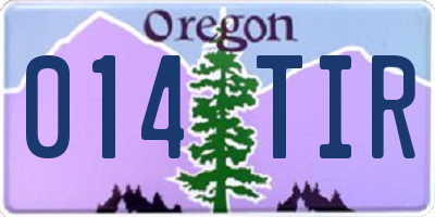 OR license plate 014TIR