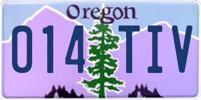 OR license plate 014TIV