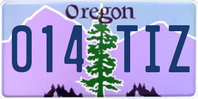 OR license plate 014TIZ