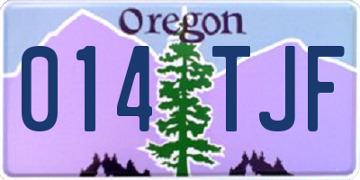 OR license plate 014TJF