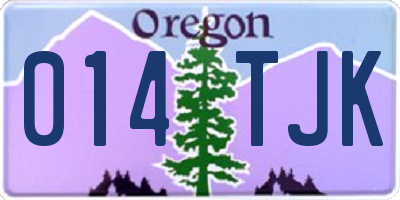 OR license plate 014TJK