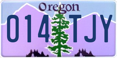 OR license plate 014TJY